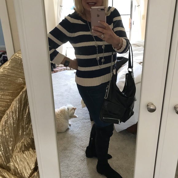 🔴SALE! J CREW COTTON STRIPE Cool Navy & White - Picture 5 of 8